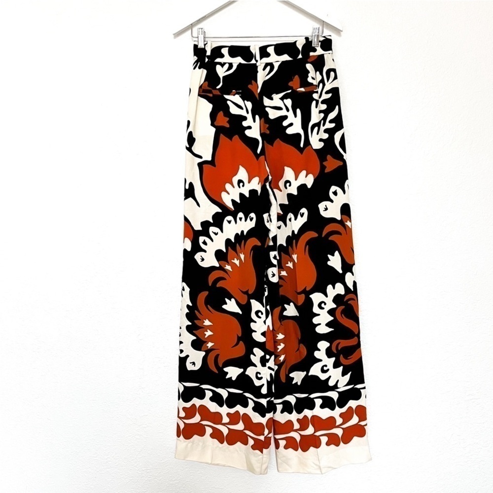 ZARA Pants Womens Extra Small XS Printed‎ Wide Leg Darts
